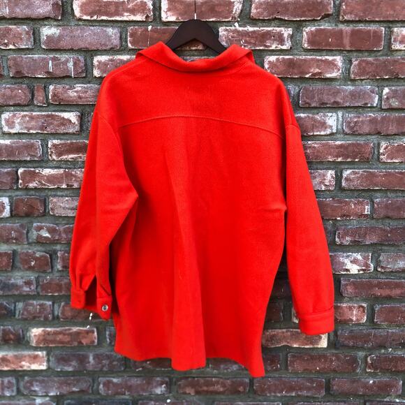 Vintage Express Jeans Flece Orange Jacket Size Medium - Picture 2 of 5